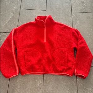 Loose Sherpa Quarter Zip Pullover
